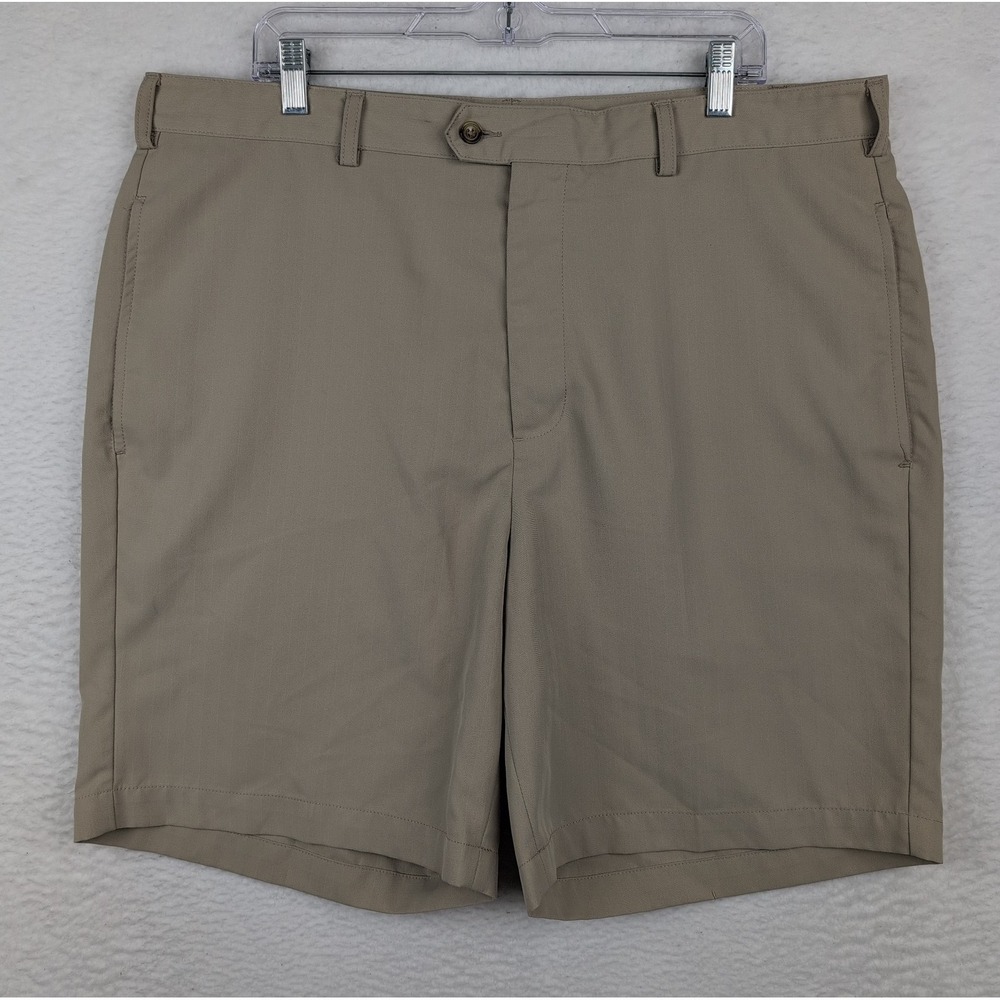 Donald Ross Thistle Stretch Tan Stripe Performance Chino Golf Shorts Men's 40‎